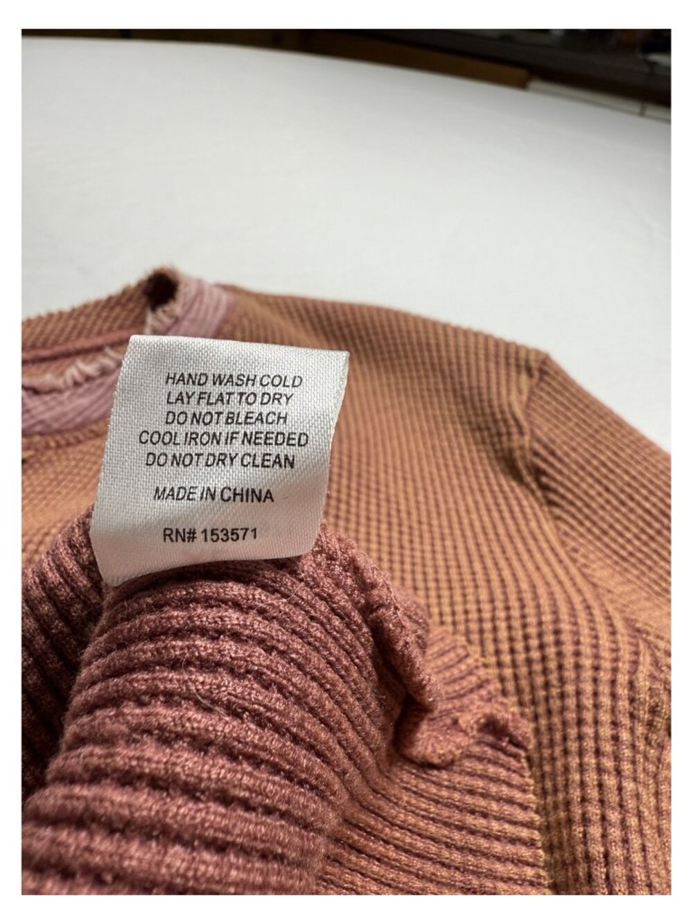 Oli + Hali XL Rust Waffle Knit Thermal Henley Long Sleeve Boho Top - Picture 8 of 8